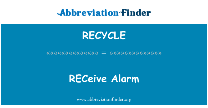 RECYCLE: Prejeli Alarm