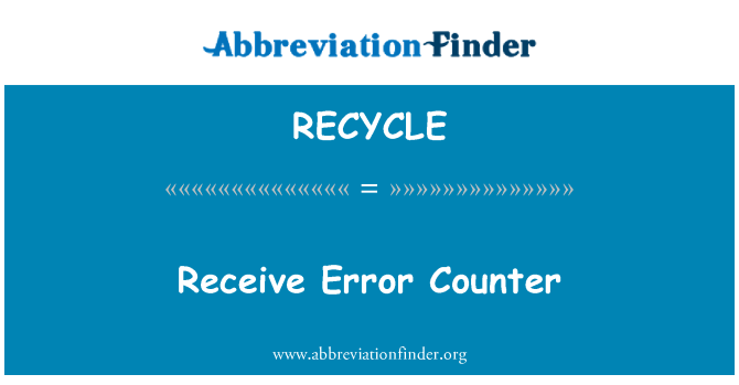 RECYCLE: Menerima kesalahan Counter