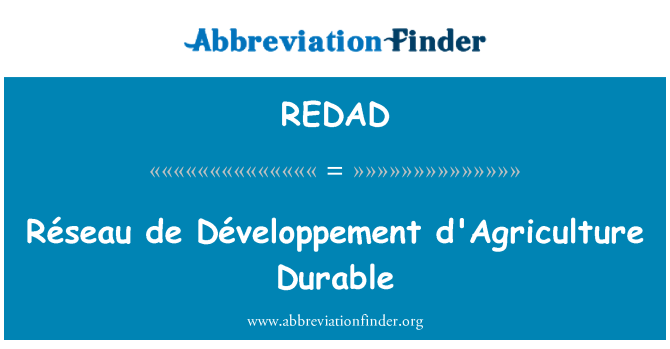 REDAD: Réseau de Développement d'Agriculture duurzaam