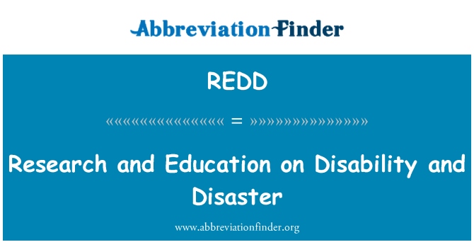 REDD: Research and Education on Disability and Disaster