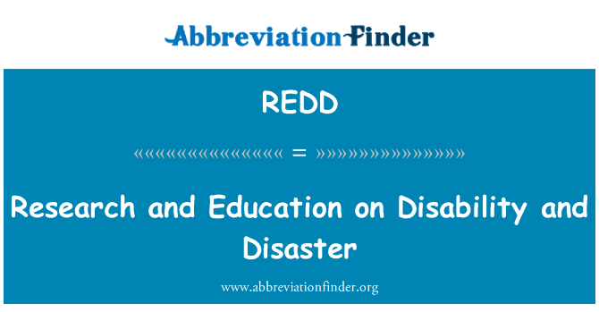 REDD: Науки та освіти з проблем інвалідності й катастрофи