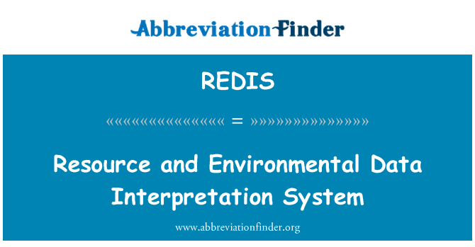 REDIS: Zdroje a systém interpretace údajů o životním prostředí