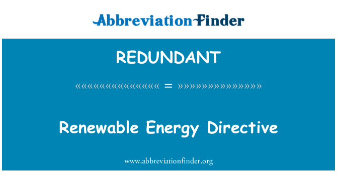 REDUNDANT: Enèji renouvelables Directive