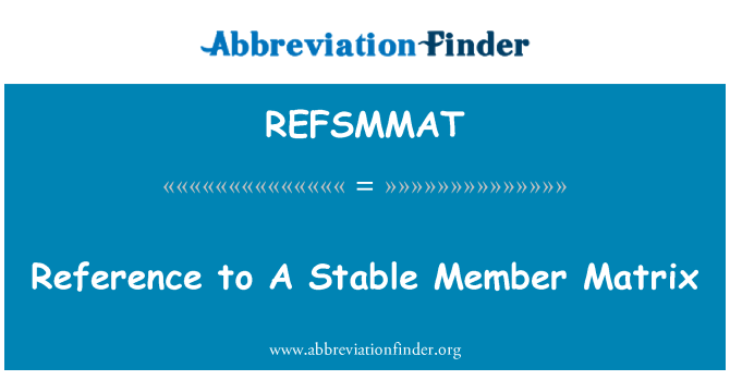 REFSMMAT: Referans a yon manb stab Matrice