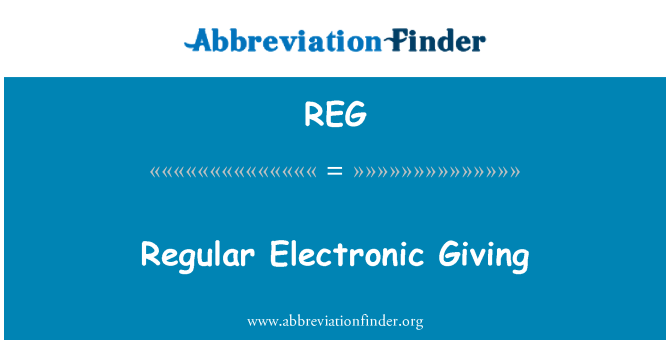 REG: Regular Electronic Giving