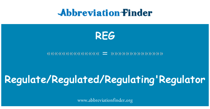 REG: تنظيم/تنظيم/Regulating'Regulator