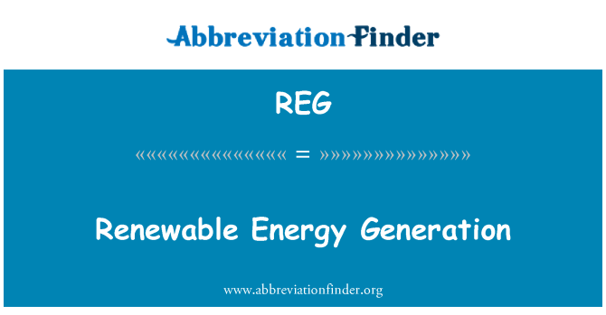 REG: Generazione di energia rinnovabile