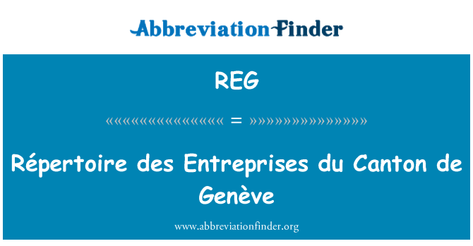 REG: Répertoire des Entreprises du Canton de Genève