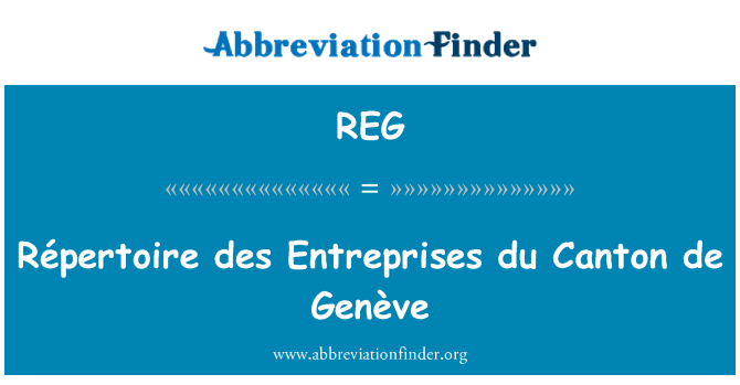 REG: Répertoire des Entreprises du בקנטון ז'נבה