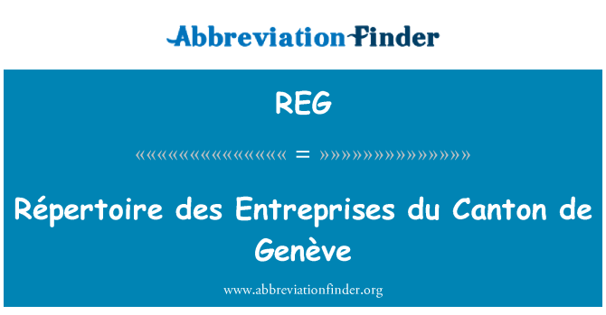 REG: Répertoire des Entreprises du Cantó de Genève