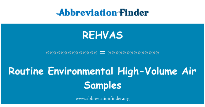 REHVAS: Rutinemessig miljømessige høyt volum Luftprøver