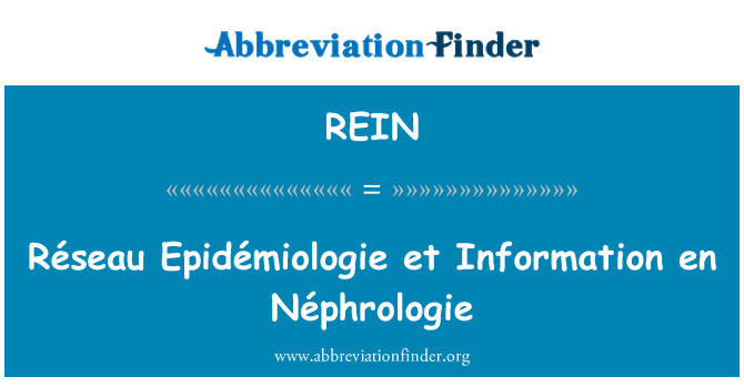 REIN: Réseau Epidémiologie et sous enfòmasyon Néphrologie