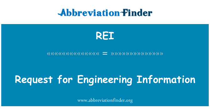 REI: इंजीनियरिंग सूचना के लिए अनुरोध