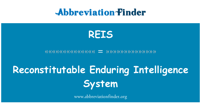 REIS: Reconstitutable sistem perisikan yang berkekalan
