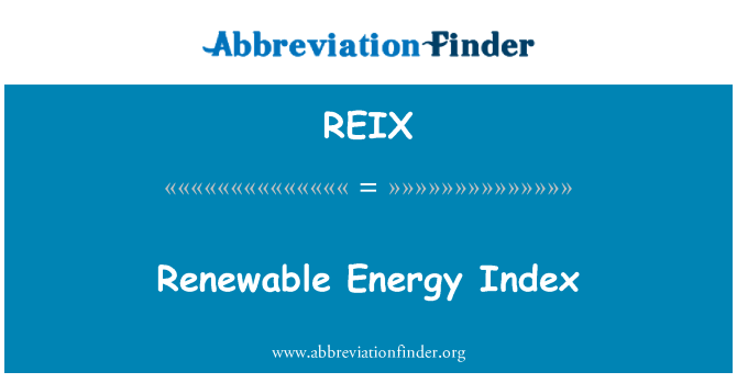 REIX: Renewable Energy Index