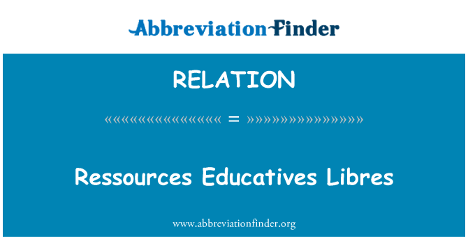 RELATION: Ressources Educatives Libres