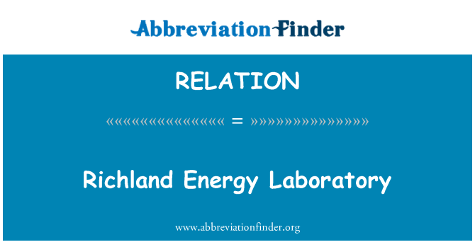 RELATION: Richland Energy Laboratory