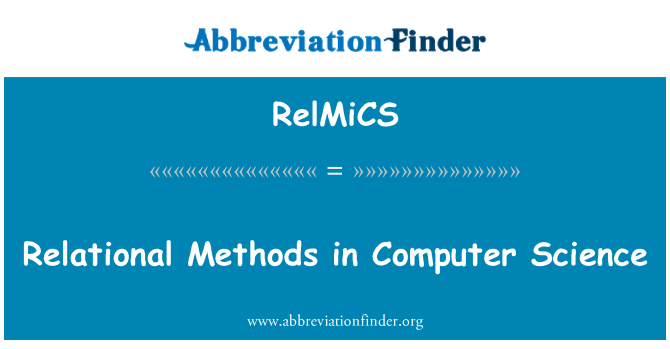 RelMiCS: روش های رابطه ای در علوم کامپیوتر