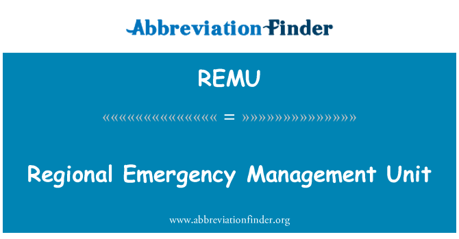 REMU: علاقائی ایمرجنسی منیجمنٹ یونٹ