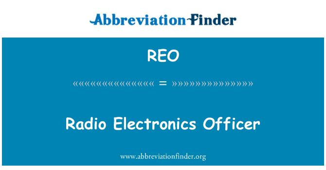 REO: Rádió-elektronikai tiszt