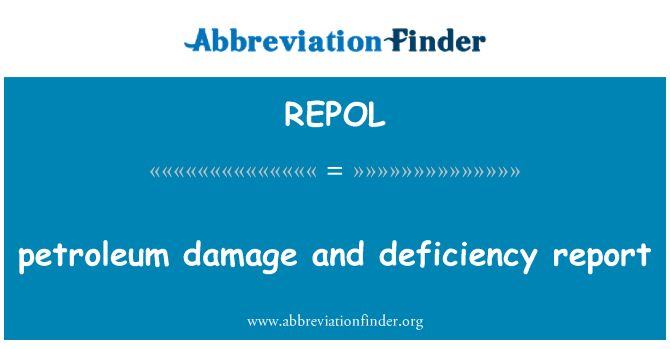 REPOL: Petroleum skador och brister rapport