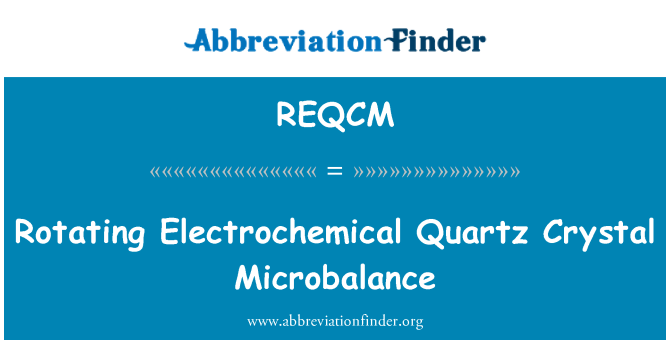 REQCM: סיבוב Microbalance קריסטל קוורץ אלקטרוכימי