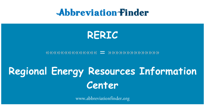 RERIC: Reģionālās enerģētikas resursu informācijas centrs