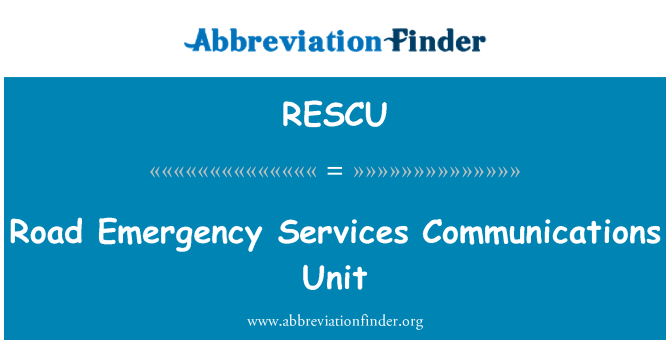 RESCU: Road Emergency Services Communications Unit