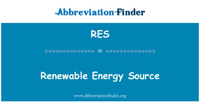 RES: Source d'énergie renouvelable