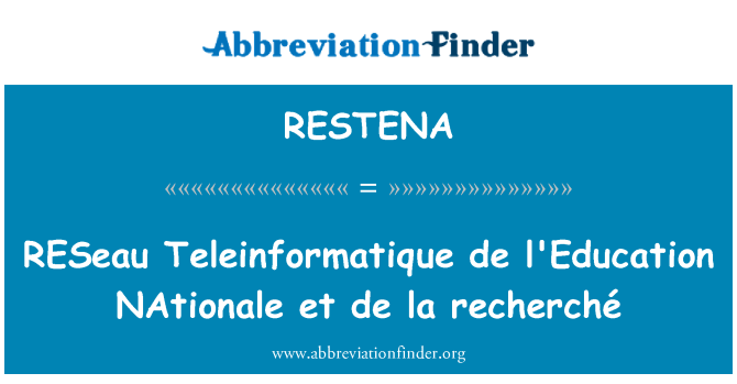 RESTENA: RESeau Teleinformatique de l'Education NAtionale et de la recherche