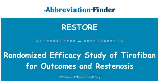 RESTORE: Randomized Efficacy Study of Tirofiban for Outcomes and Restenosis