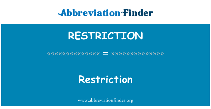 RESTRICTION: Piirang