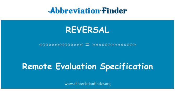 REVERSAL: مواصفات التقييم عن بعد