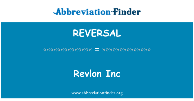 REVERSAL: Revlon Inc