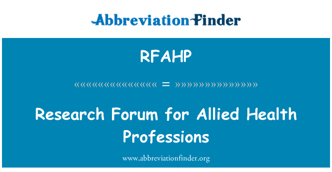RFAHP: Mokslinių tyrimų forumas sąjungininkų sveikatos profesijų