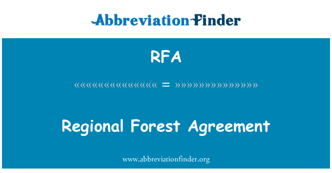 RFA: Foresta regionale accordo
