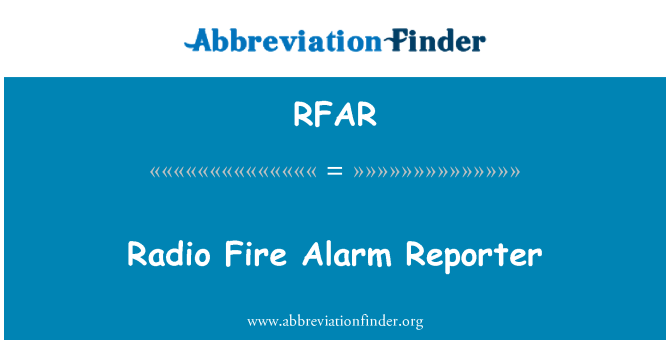 RFAR: Radio brandalarm verslaggever