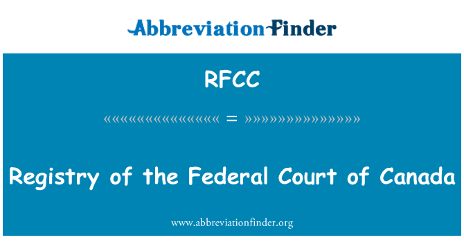 RFCC: Registreringsdatabasen af Federal Court of Canada