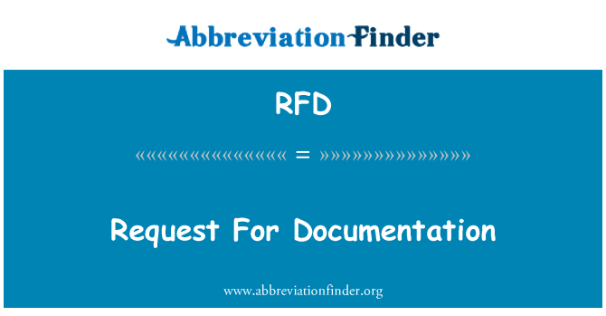 RFD: Zahtevek za dokumentacijo