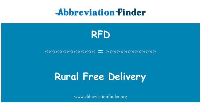 RFD: Rural Free Delivery