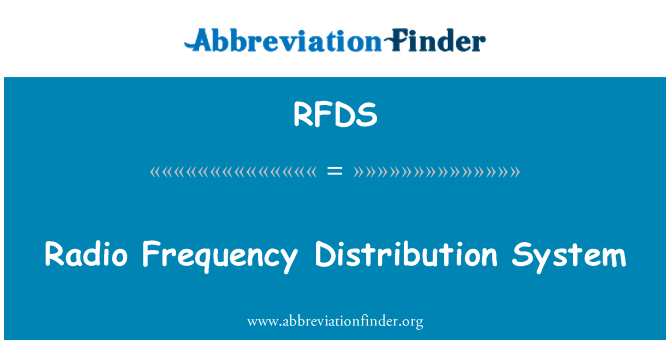 RFDS: Radio Frequency distributionssystem