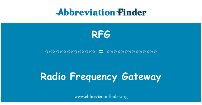 RFG: Frekuensi radio Gateway