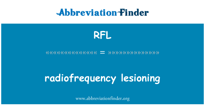 RFL: radioélectriques lesioning