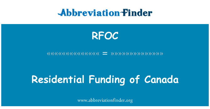 RFOC: Finançament residencial del Canadà