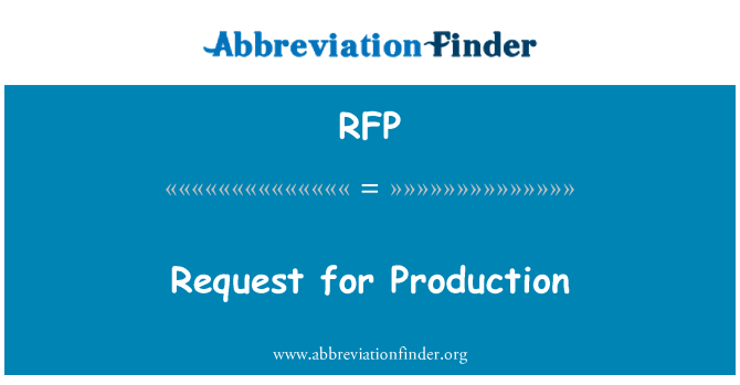 RFP: Wniosek dla produkcji