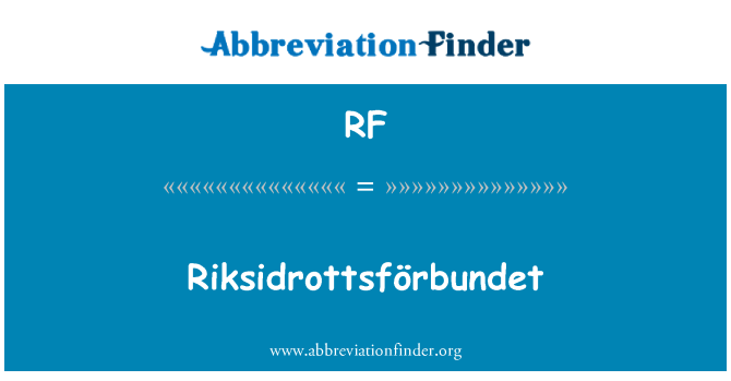 RF: Riksidrottsförbundet