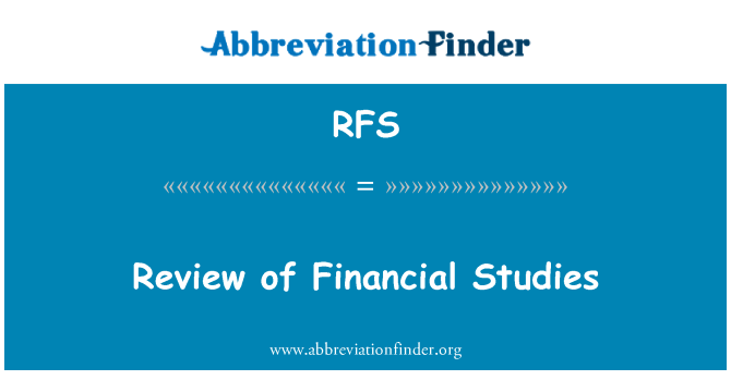 RFS: Review of Financial Studies