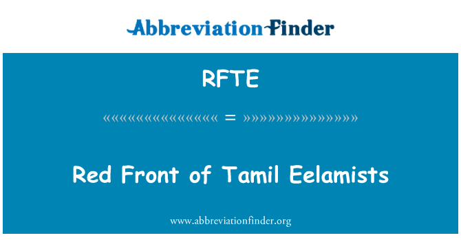 RFTE: Röd Front av Tamil Eelamists