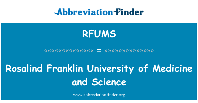 RFUMS: Rosalind Franklin Prifysgol meddygaeth a Gwyddoniaeth