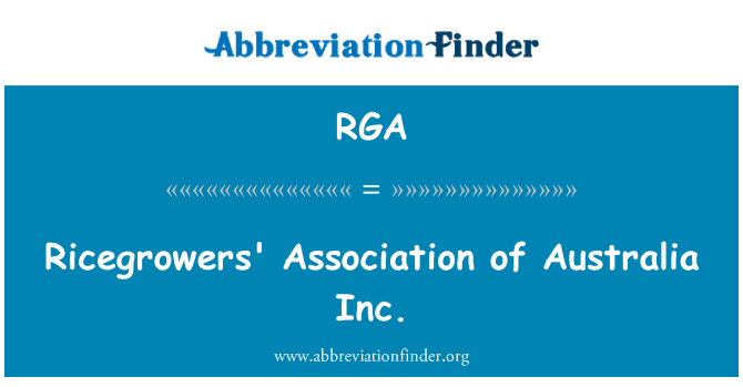 RGA: 'Ricegrowers в асоциация на Австралия Инк.